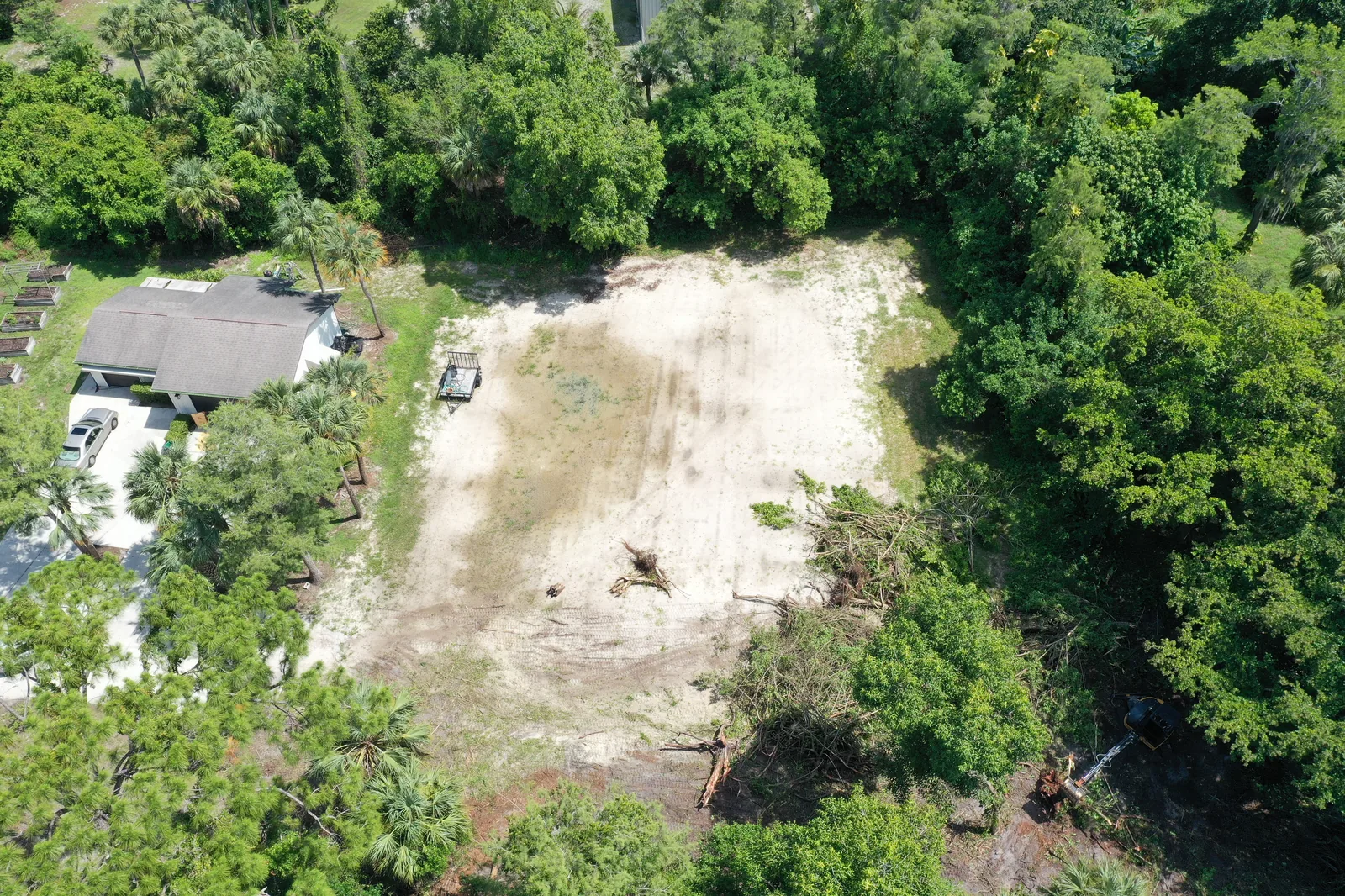 East Naples mid-clear sand lot before garden construction